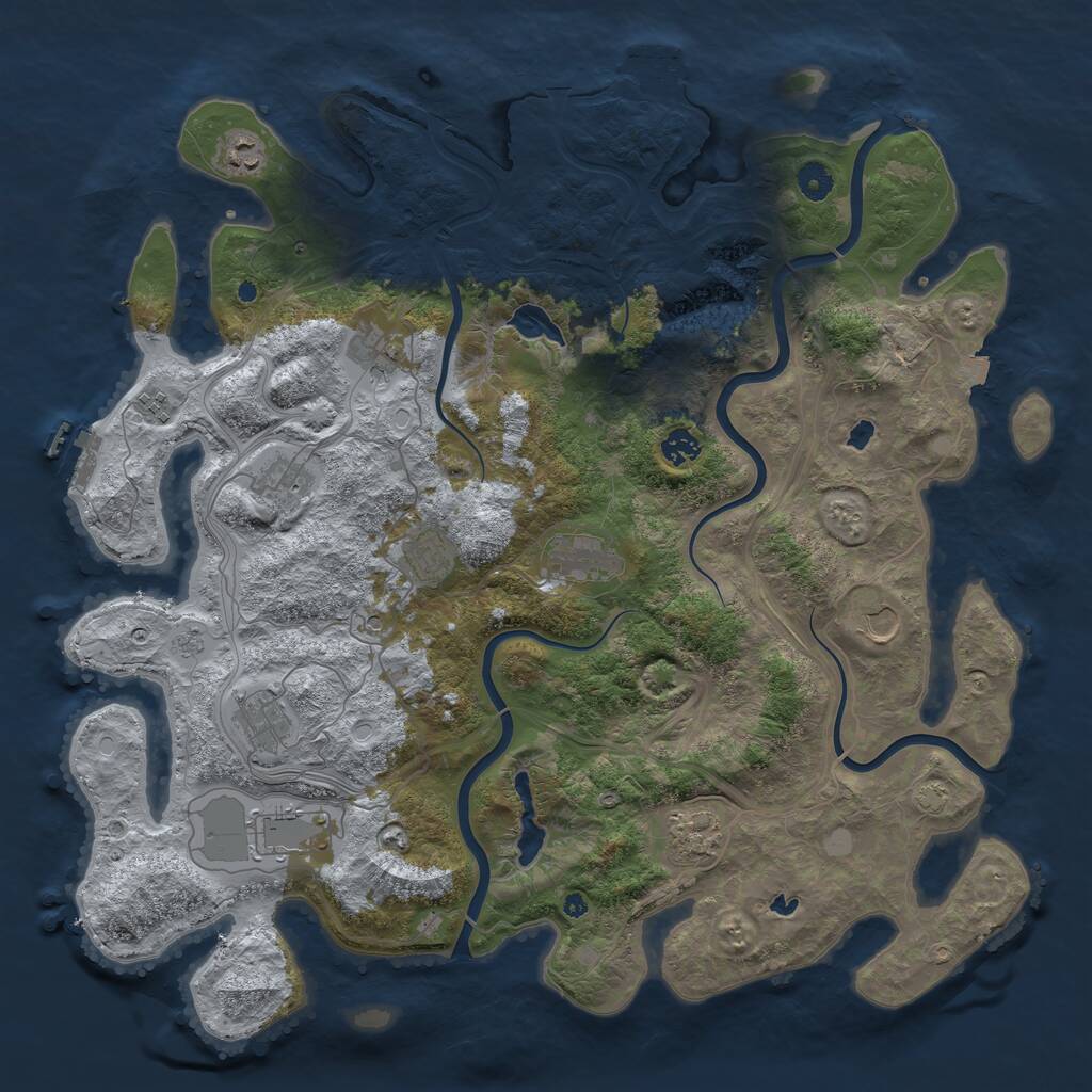 Rust Map: Procedural Map, Size: 4500, Seed: 732516174, 17 Monuments