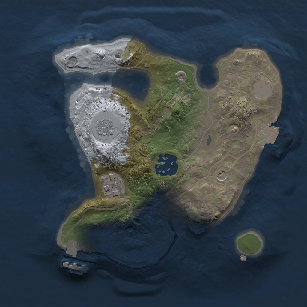 Rust Map: Procedural Map, Size: 2000, Seed: 614318222, 6 Monuments