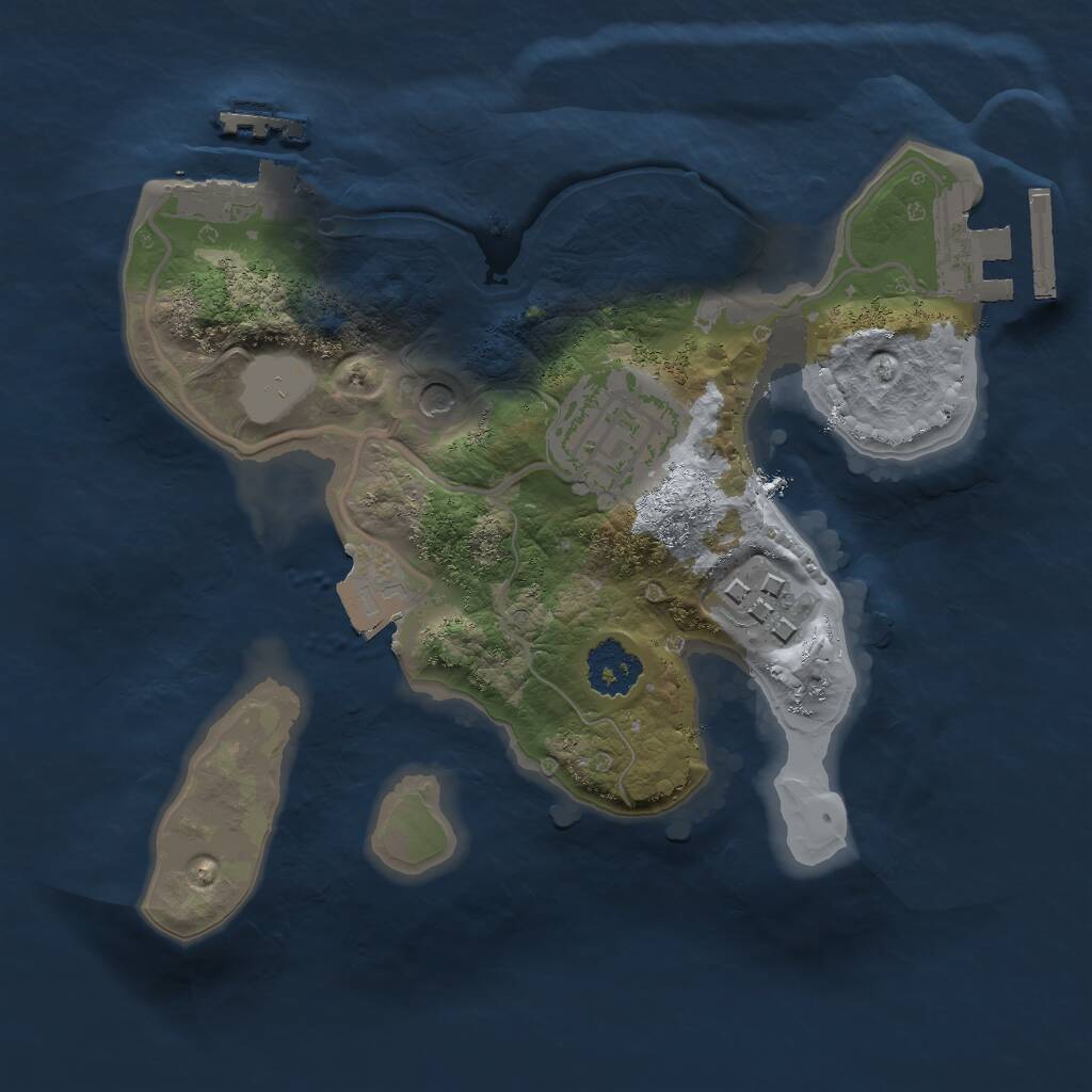 Rust Map: Procedural Map, Size: 2000, Seed: 38952, 6 Monuments