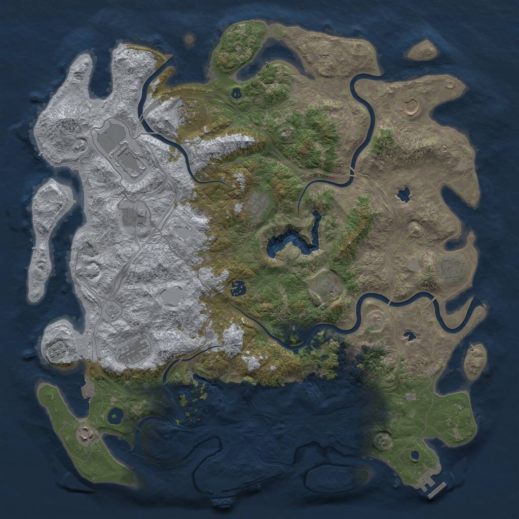 Rust Map: Procedural Map, Size: 4800, Seed: 511480535, 17 Monuments