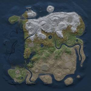Thumbnail Rust Map: Procedural Map, Size: 3750, Seed: 736390569, 15 Monuments
