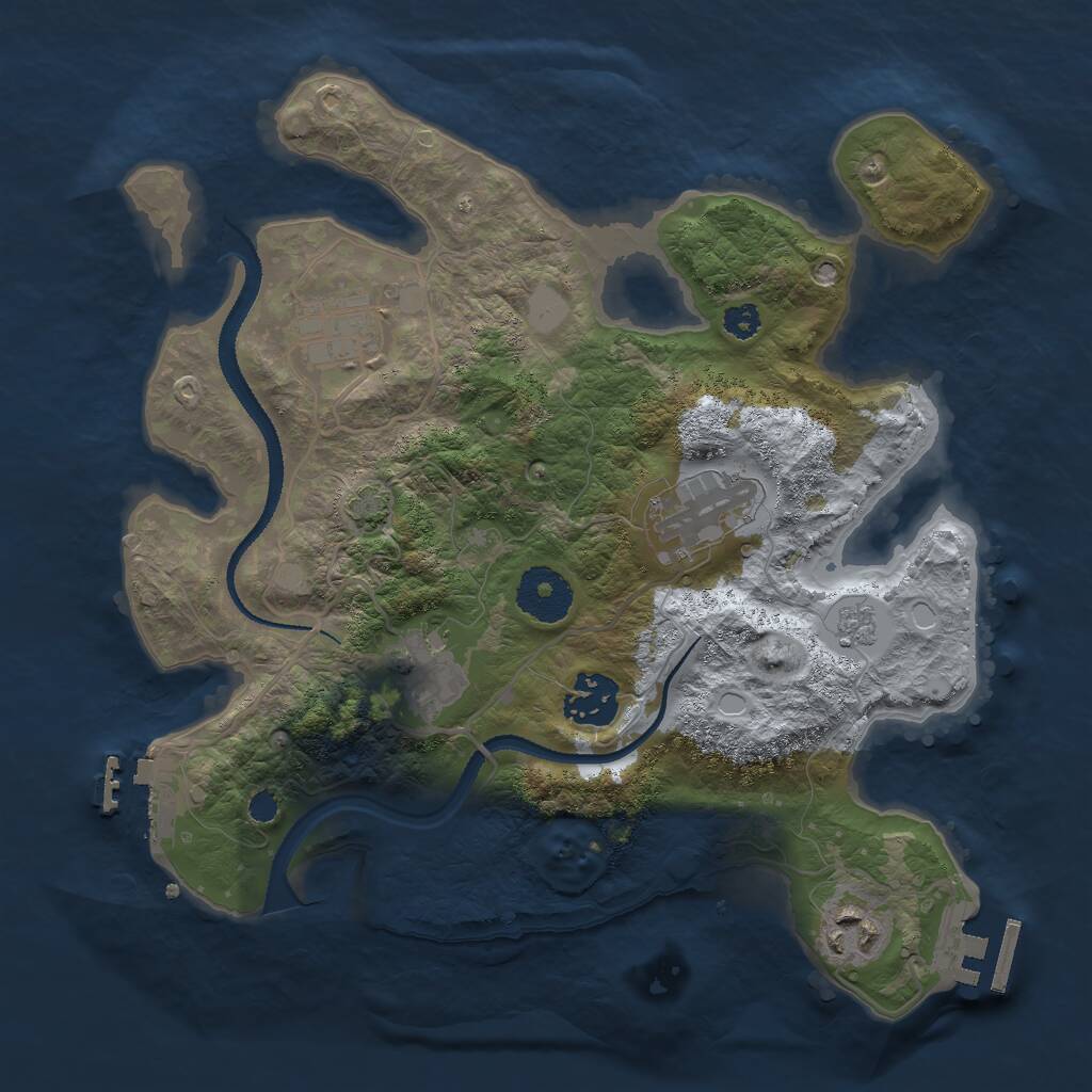 Rust Map: Procedural Map, Size: 3000, Seed: 14016, 10 Monuments