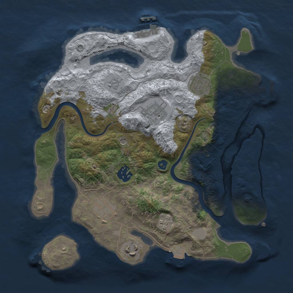Rust Map: Procedural Map, Size: 3000, Seed: 1582017887, 11 Monuments