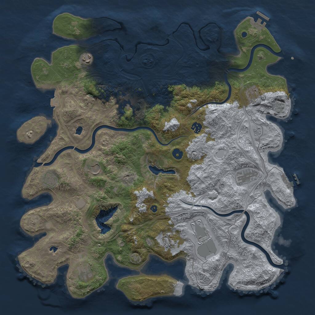 Rust Map: Procedural Map, Size: 4500, Seed: 752443662, 17 Monuments