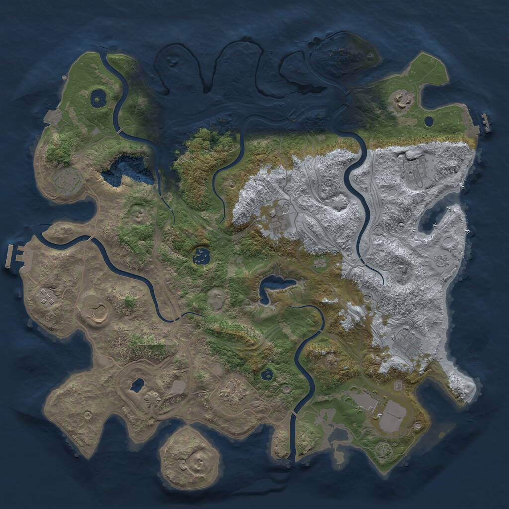 Rust Map: Procedural Map, Size: 4300, Seed: 1942012639, 16 Monuments