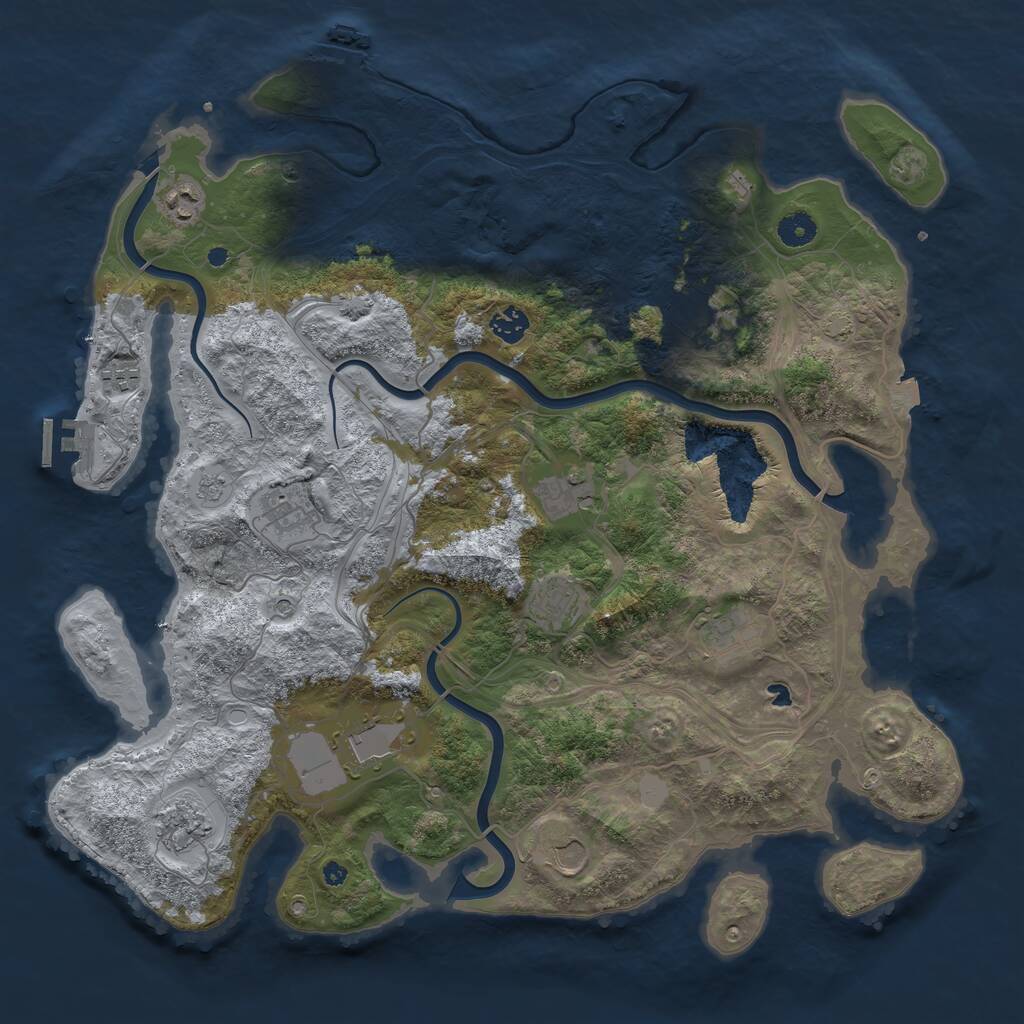 Rust Map: Procedural Map, Size: 4250, Seed: 849995342, 17 Monuments