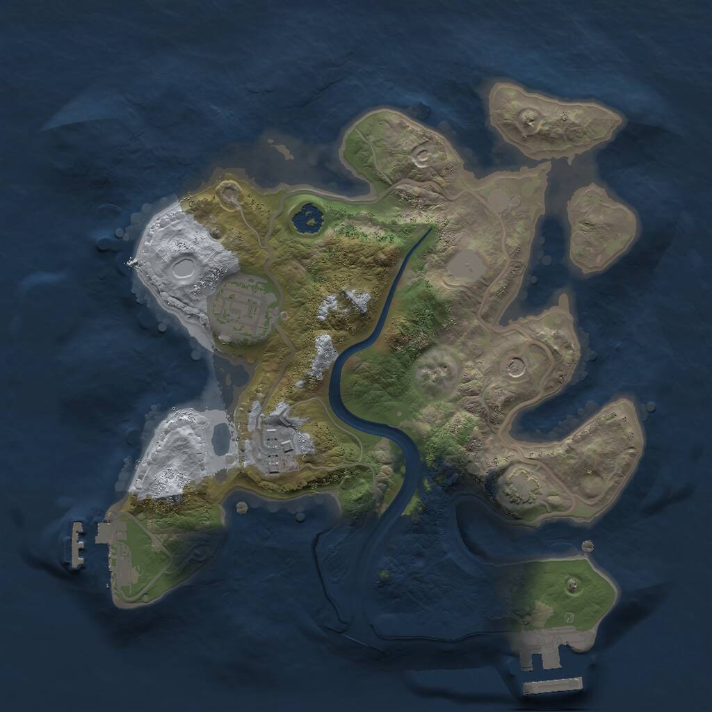 Rust Map: Procedural Map, Size: 2400, Seed: 1194708213, 7 Monuments