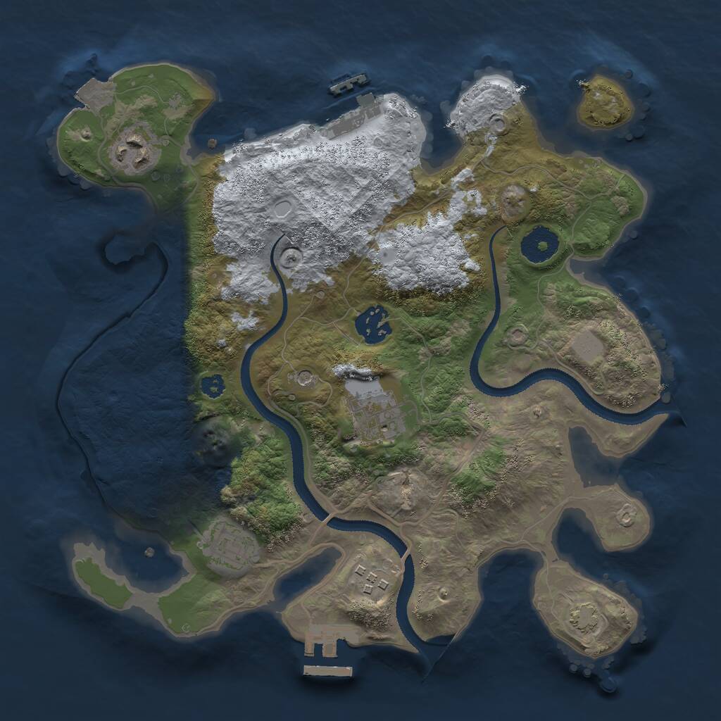 Rust Map: Procedural Map, Size: 3000, Seed: 1433176515, 10 Monuments
