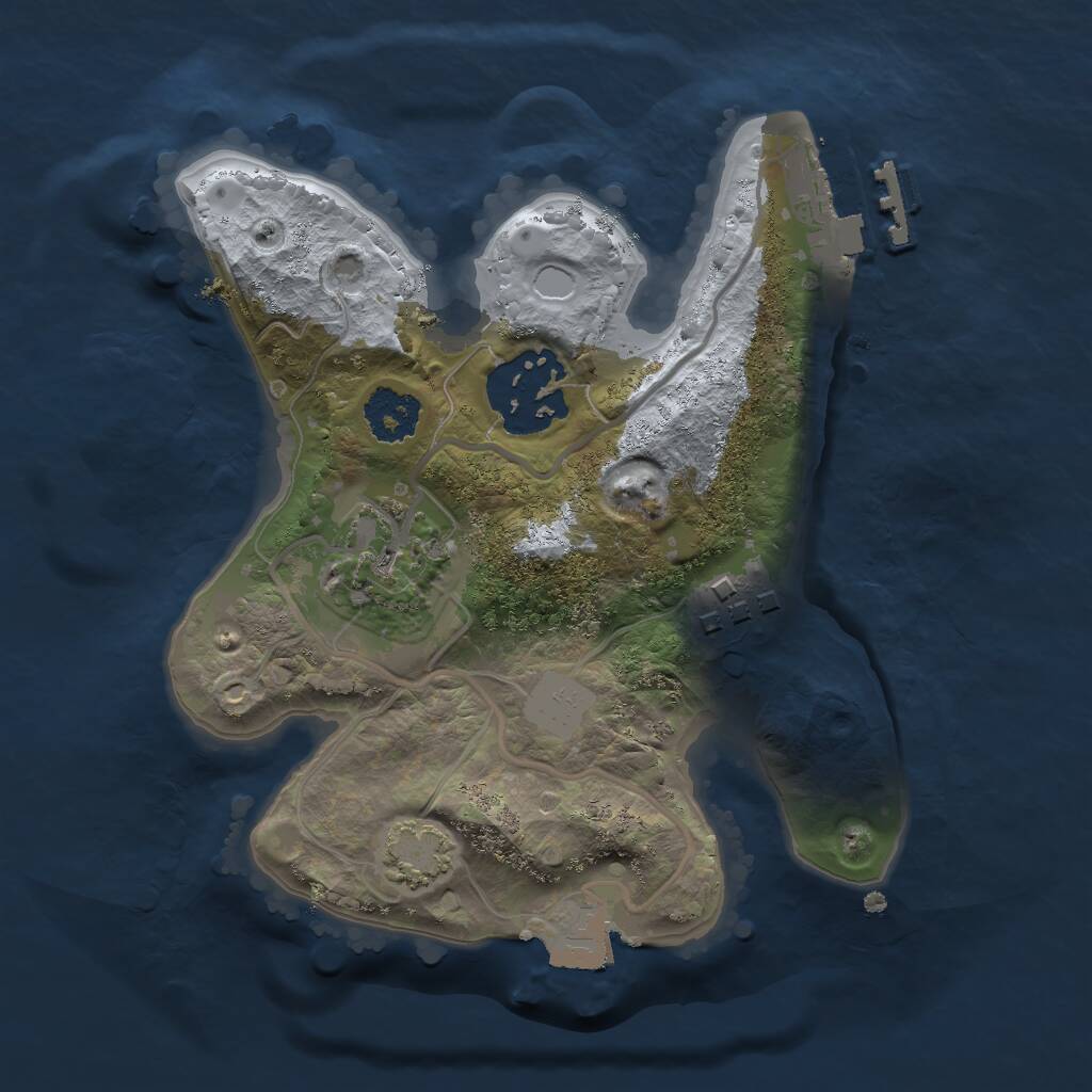 Rust Map: Procedural Map, Size: 2000, Seed: 1512051169, 6 Monuments