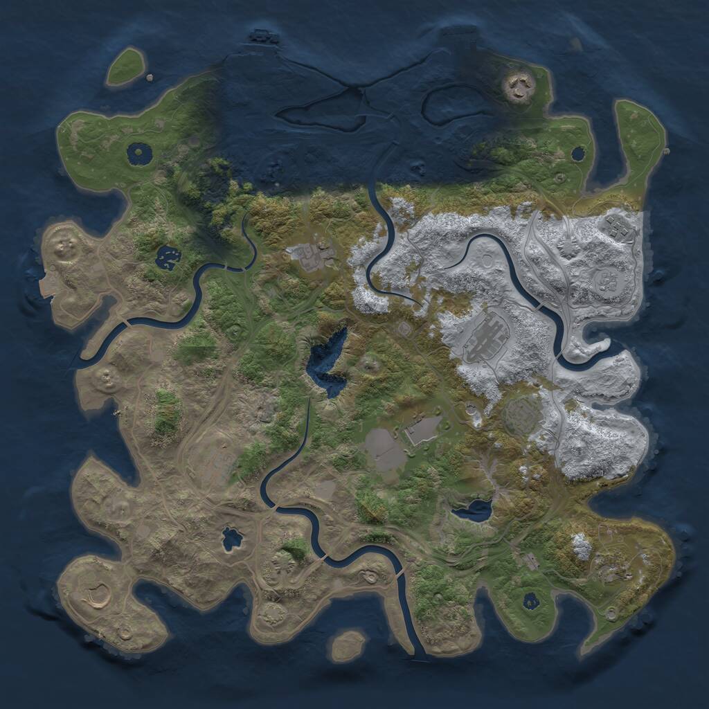 Rust Map: Procedural Map, Size: 4300, Seed: 1714093763, 16 Monuments