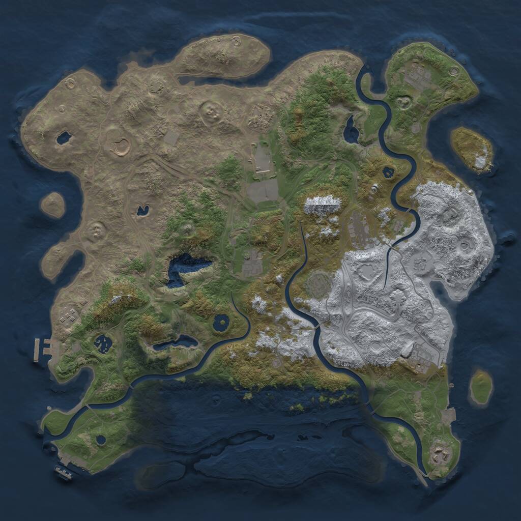 Rust Map: Procedural Map, Size: 4500, Seed: 881567888, 17 Monuments