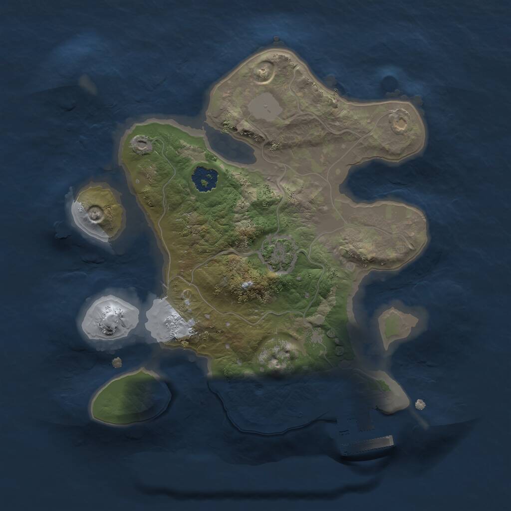 Rust Map: Procedural Map, Size: 2000, Seed: 1598025069, 3 Monuments