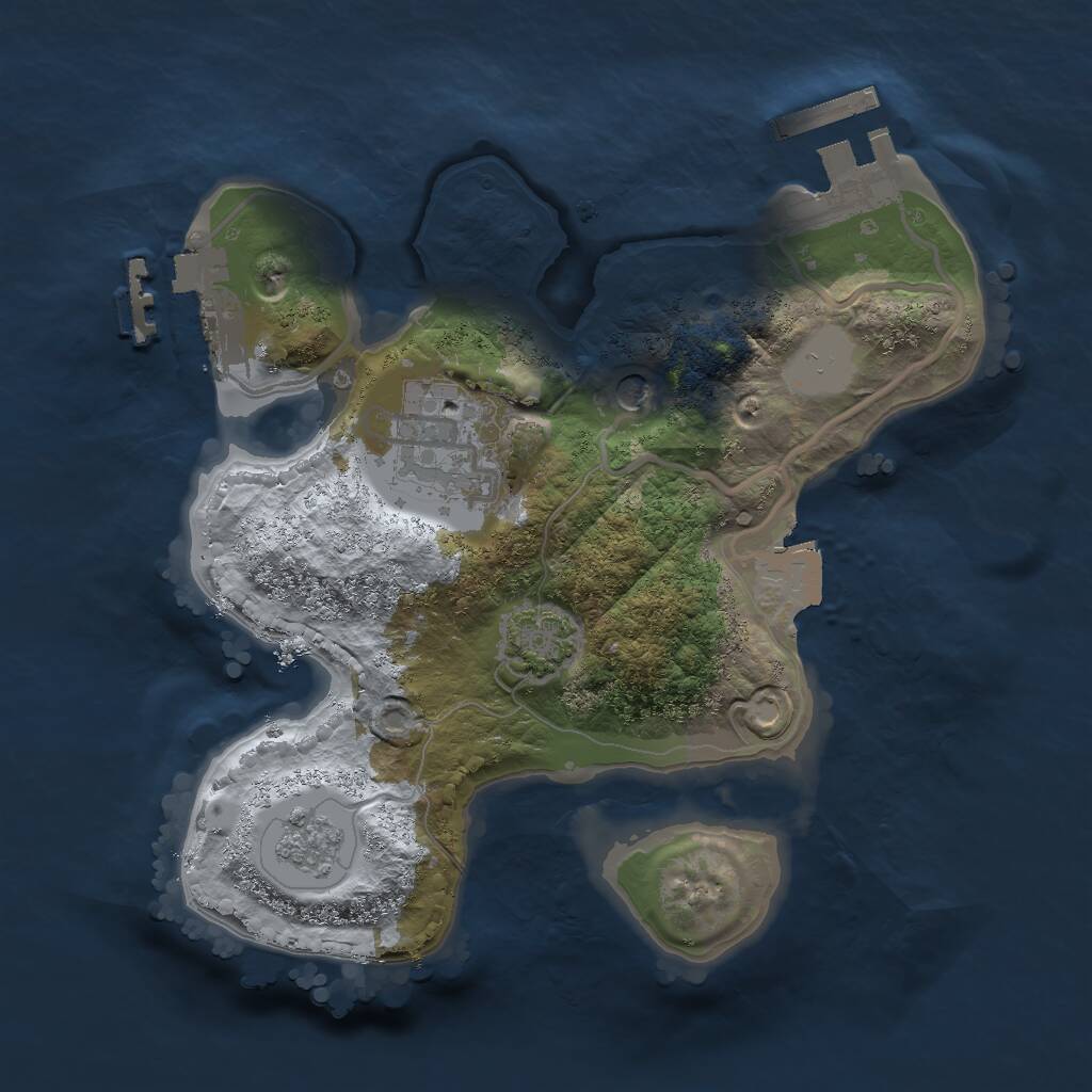 Rust Map: Procedural Map, Size: 2000, Seed: 2105188107, 7 Monuments