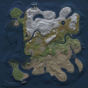 Thumbnail Rust Map: Procedural Map, Size: 3250, Seed: 228228, 14 Monuments