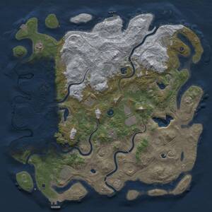 Thumbnail Rust Map: Procedural Map, Size: 4800, Seed: 227503208, 17 Monuments