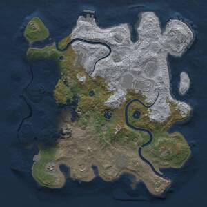 Thumbnail Rust Map: Procedural Map, Size: 3850, Seed: 99, 15 Monuments