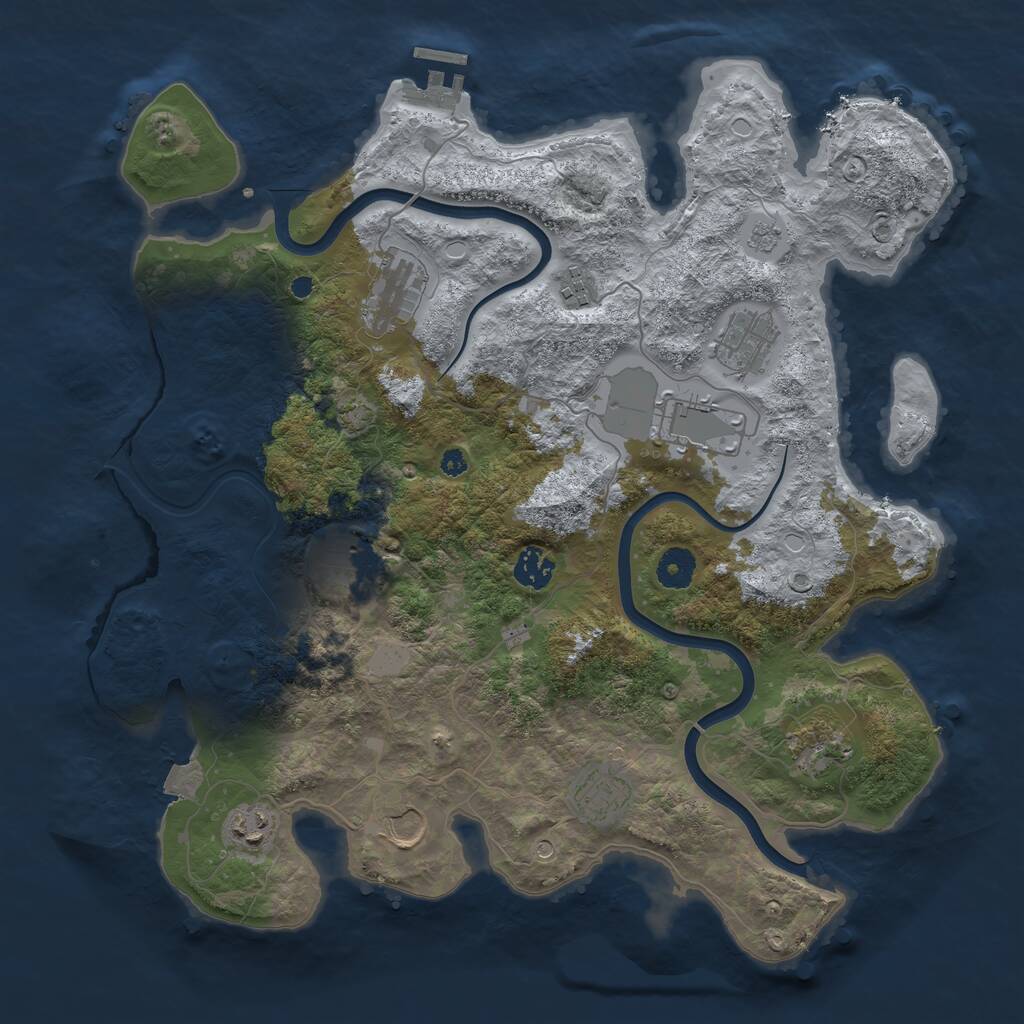 Rust Map: Procedural Map, Size: 3850, Seed: 99, 15 Monuments