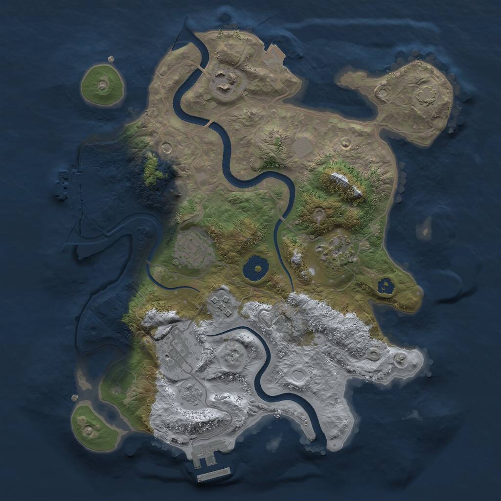 Rust Map: Procedural Map, Size: 3000, Seed: 555111, 11 Monuments