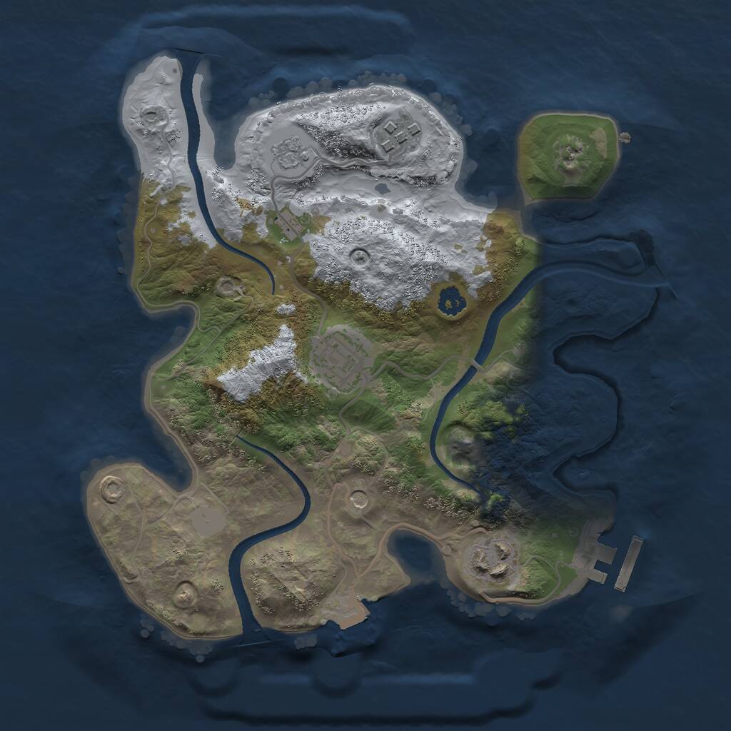 Rust Map: Procedural Map, Size: 2600, Seed: 29300, 7 Monuments