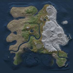 Thumbnail Rust Map: Procedural Map, Size: 3200, Seed: 886825135, 13 Monuments