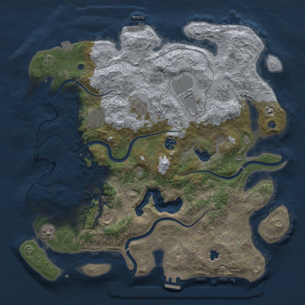Rust Map: Procedural Map, Size: 4000, Seed: 548292725, 14 Monuments