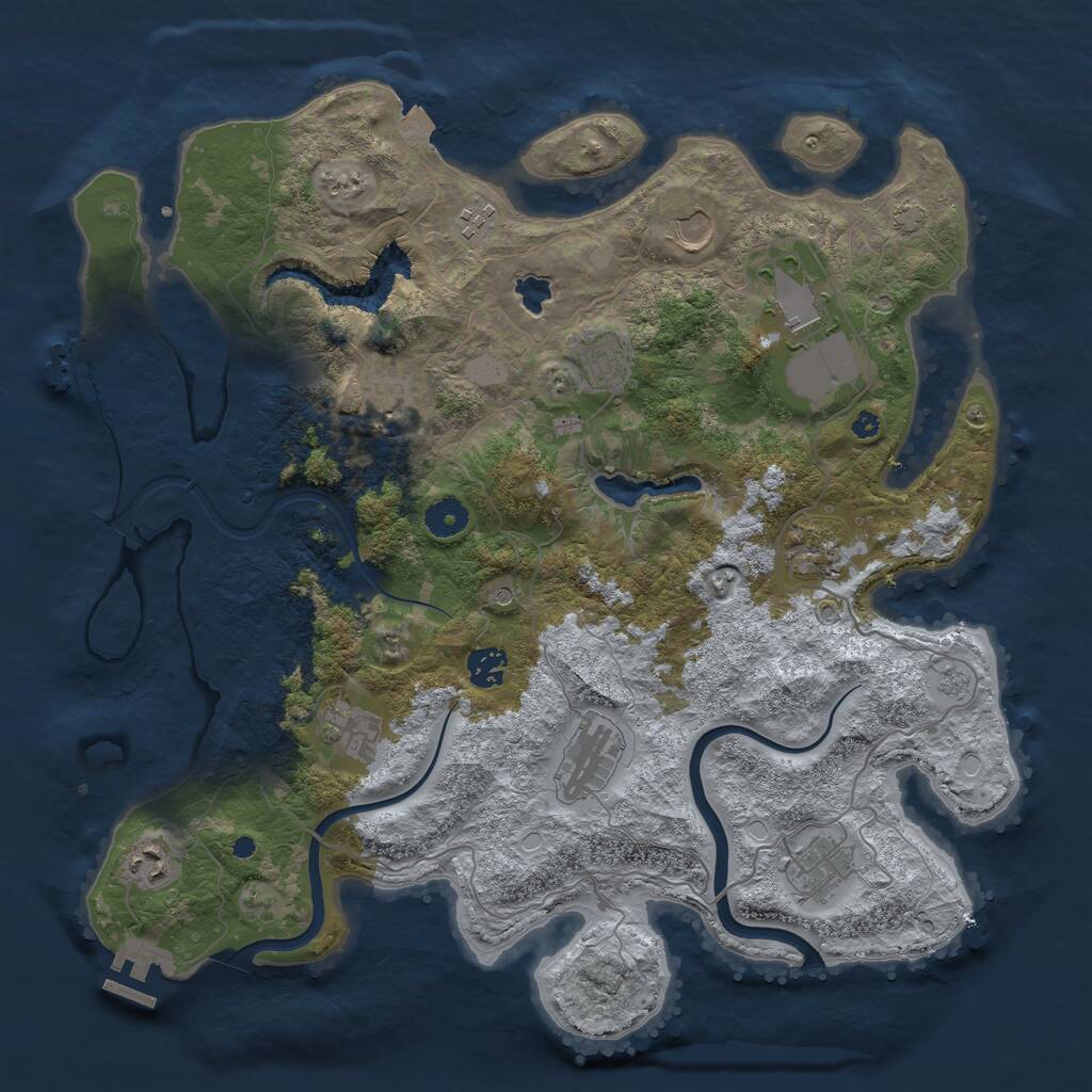 Rust Map: Procedural Map, Size: 4000, Seed: 1441767208, 17 Monuments