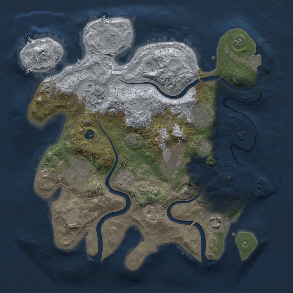 Rust Map: Procedural Map, Size: 3000, Seed: 489706059, 11 Monuments