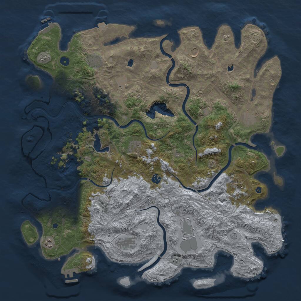 Rust Map: Procedural Map, Size: 4800, Seed: 1052696317, 17 Monuments