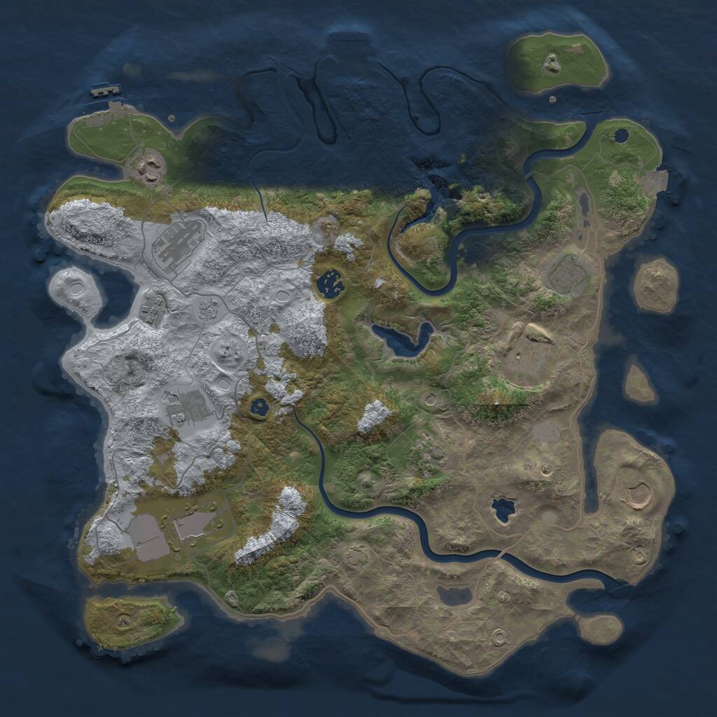 Rust Map: Procedural Map, Size: 4000, Seed: 1431848949, 16 Monuments