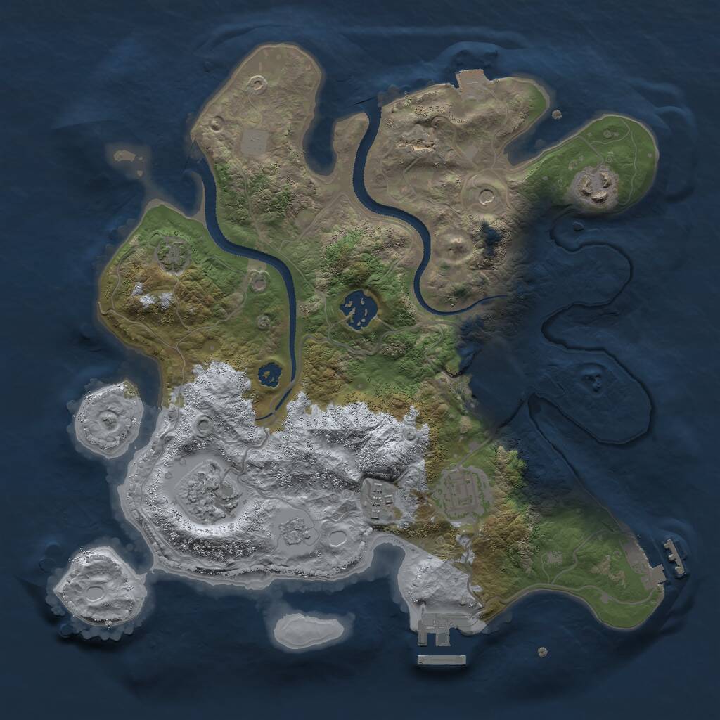 Rust Map: Procedural Map, Size: 3000, Seed: 1943934788, 12 Monuments