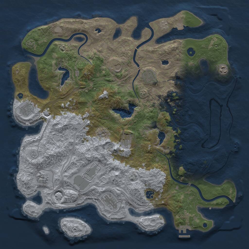 Rust Map: Procedural Map, Size: 4500, Seed: 1718645304, 16 Monuments