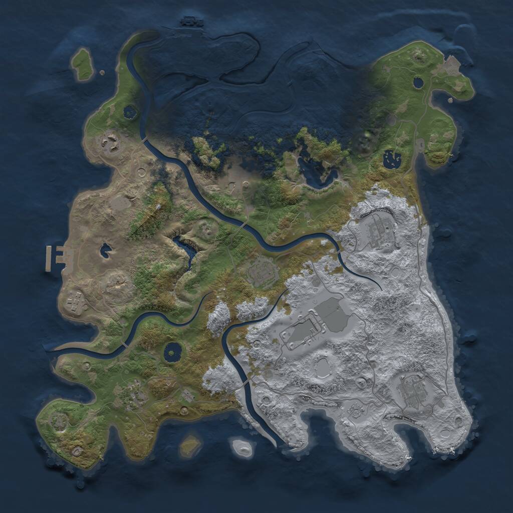 Rust Map: Procedural Map, Size: 4000, Seed: 25434423, 15 Monuments