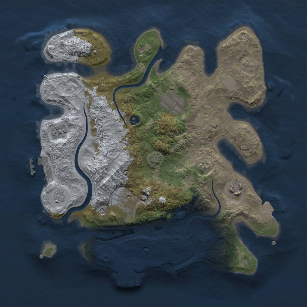 Rust Map: Procedural Map, Size: 3000, Seed: 71342, 10 Monuments