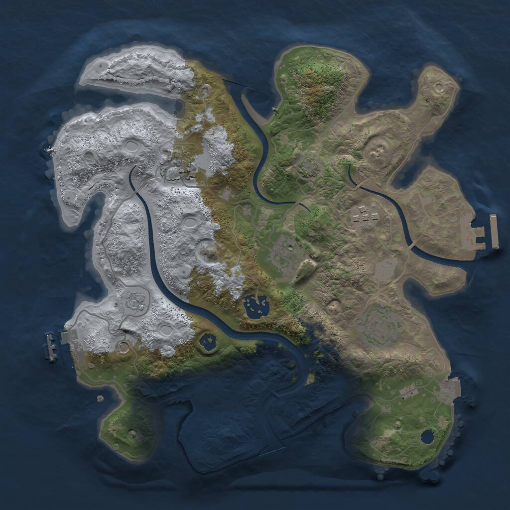 Rust Map: Procedural Map, Size: 3000, Seed: 98432, 11 Monuments