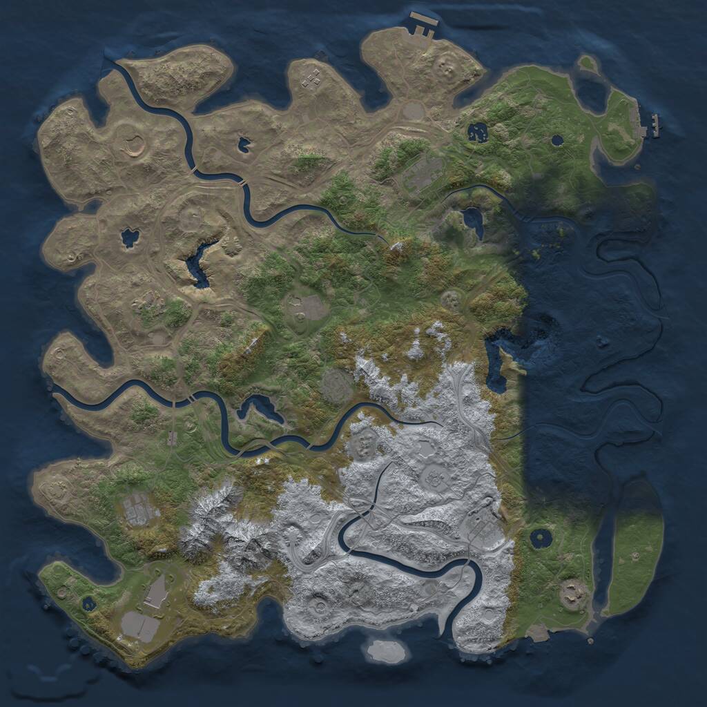 Rust Map: Procedural Map, Size: 5000, Seed: 4756856, 17 Monuments