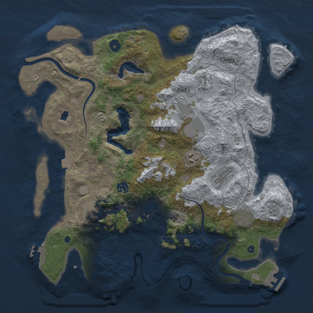 Rust Map: Procedural Map, Size: 4000, Seed: 999218883, 15 Monuments