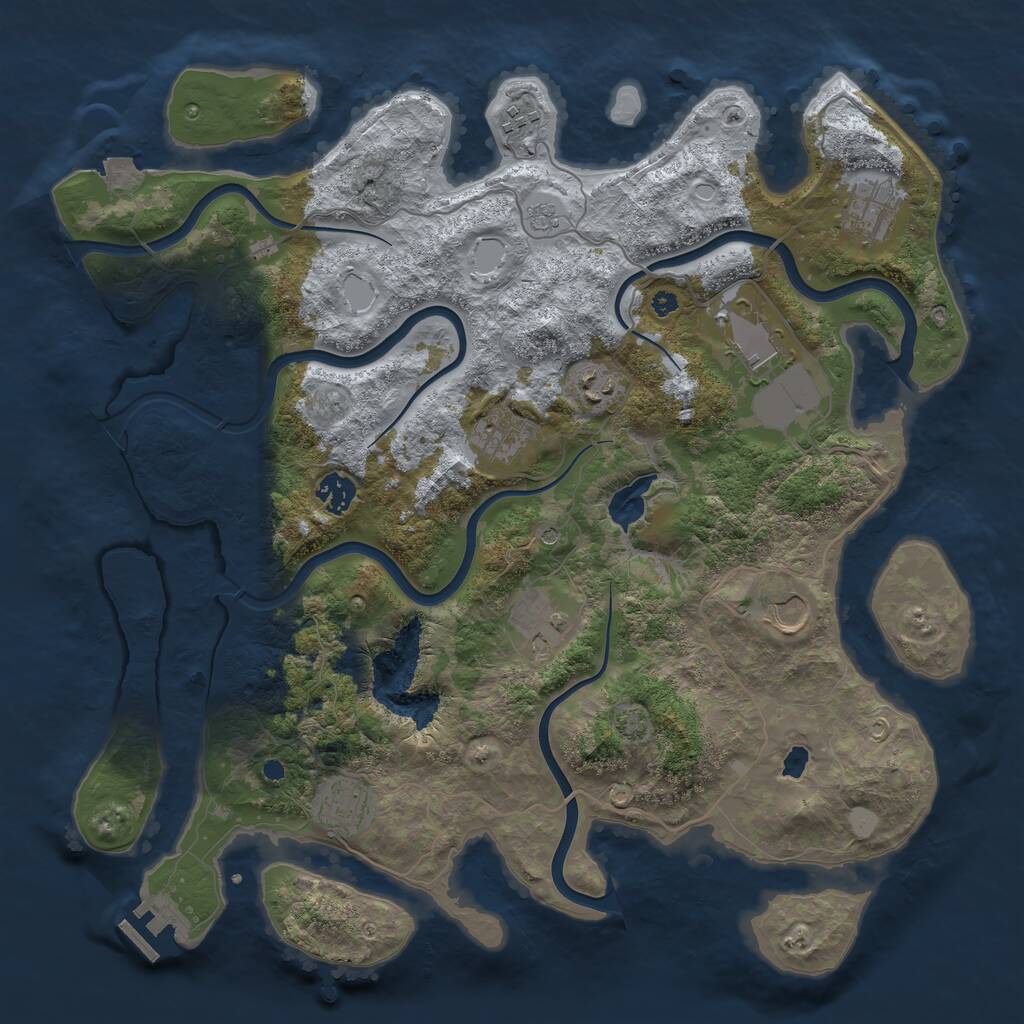 Rust Map: Procedural Map, Size: 4001, Seed: 334753, 14 Monuments