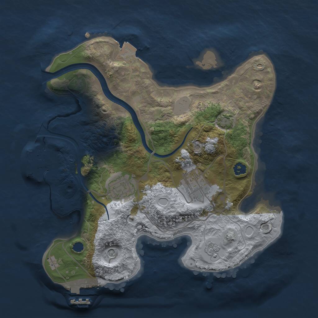 Rust Map: Procedural Map, Size: 2500, Seed: 1660292904, 8 Monuments