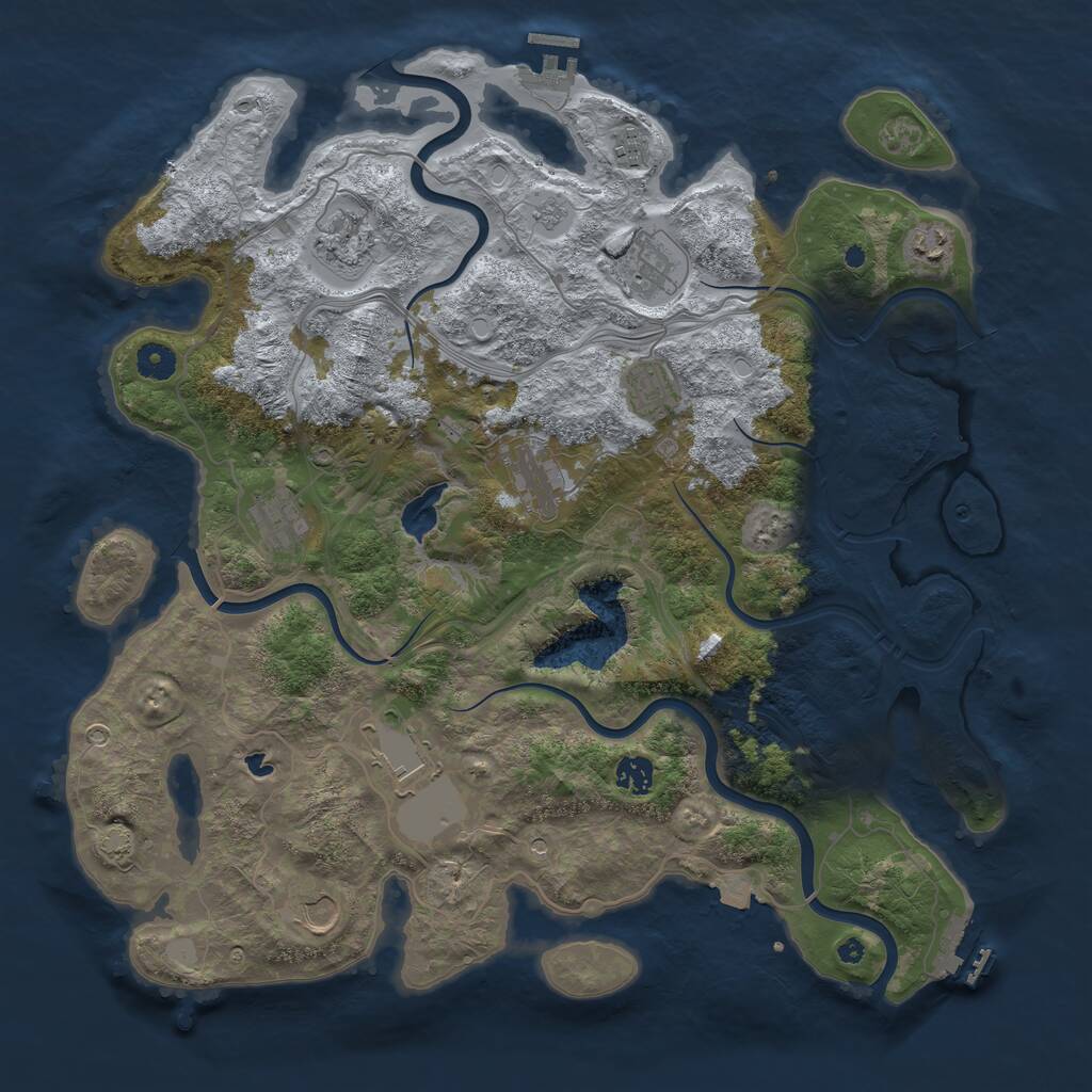 Rust Map: Procedural Map, Size: 4250, Seed: 1154330110, 16 Monuments