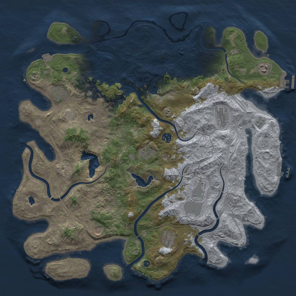 Rust Map: Procedural Map, Size: 4550, Seed: 11258744, 16 Monuments
