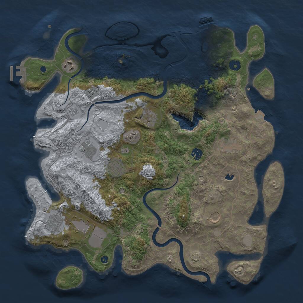 Rust Map: Procedural Map, Size: 4000, Seed: 1562616752, 16 Monuments