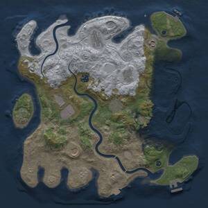 Thumbnail Rust Map: Procedural Map, Size: 3750, Seed: 145678766, 14 Monuments