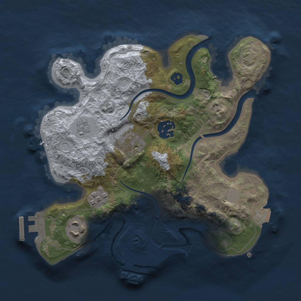 Rust Map: Procedural Map, Size: 2500, Seed: 949566408, 9 Monuments