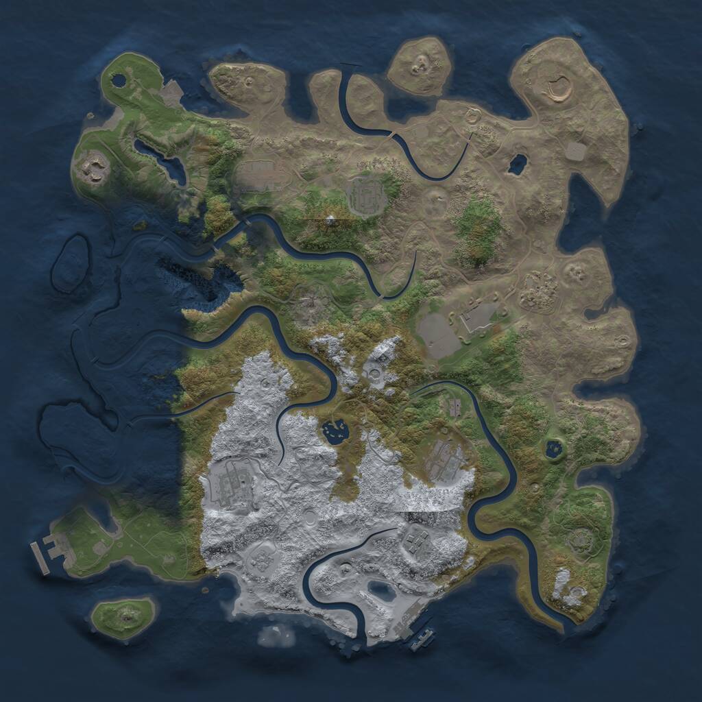 Rust Map: Procedural Map, Size: 4096, Seed: 2021721176, 16 Monuments