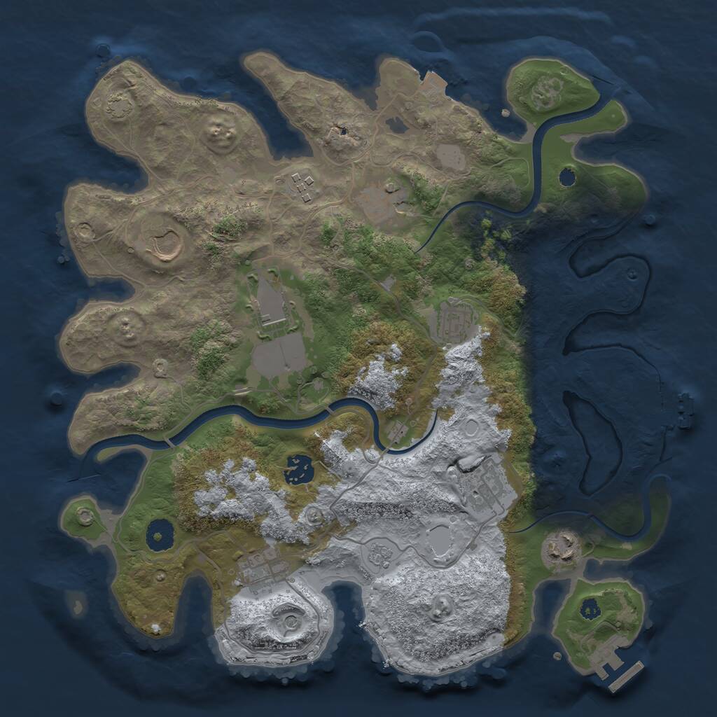 Rust Map: Procedural Map, Size: 3500, Seed: 9444111, 15 Monuments