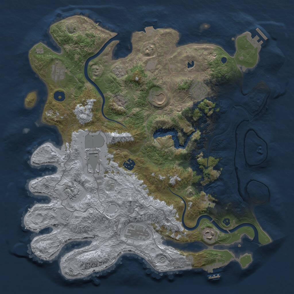 Rust Map: Procedural Map, Size: 4000, Seed: 57064076, 15 Monuments