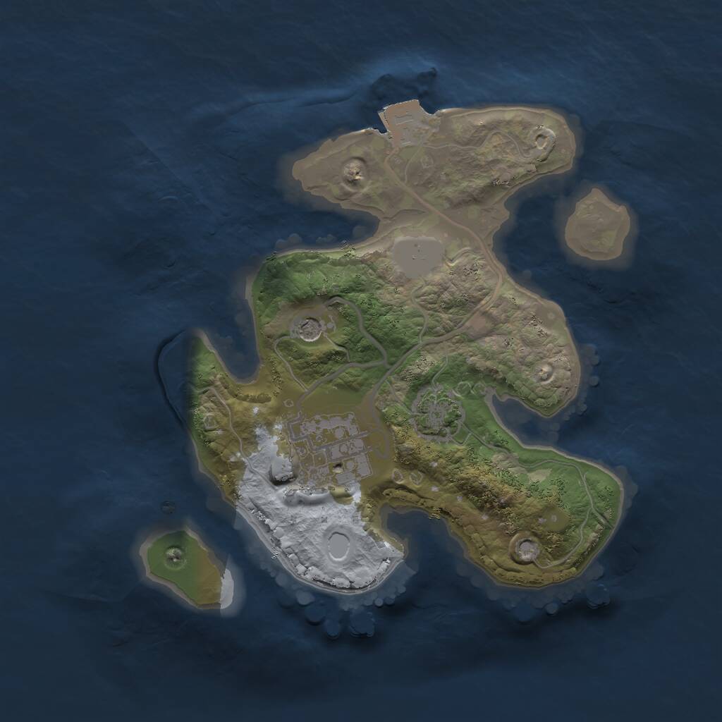 Rust Map: Procedural Map, Size: 2000, Seed: 836291, 4 Monuments