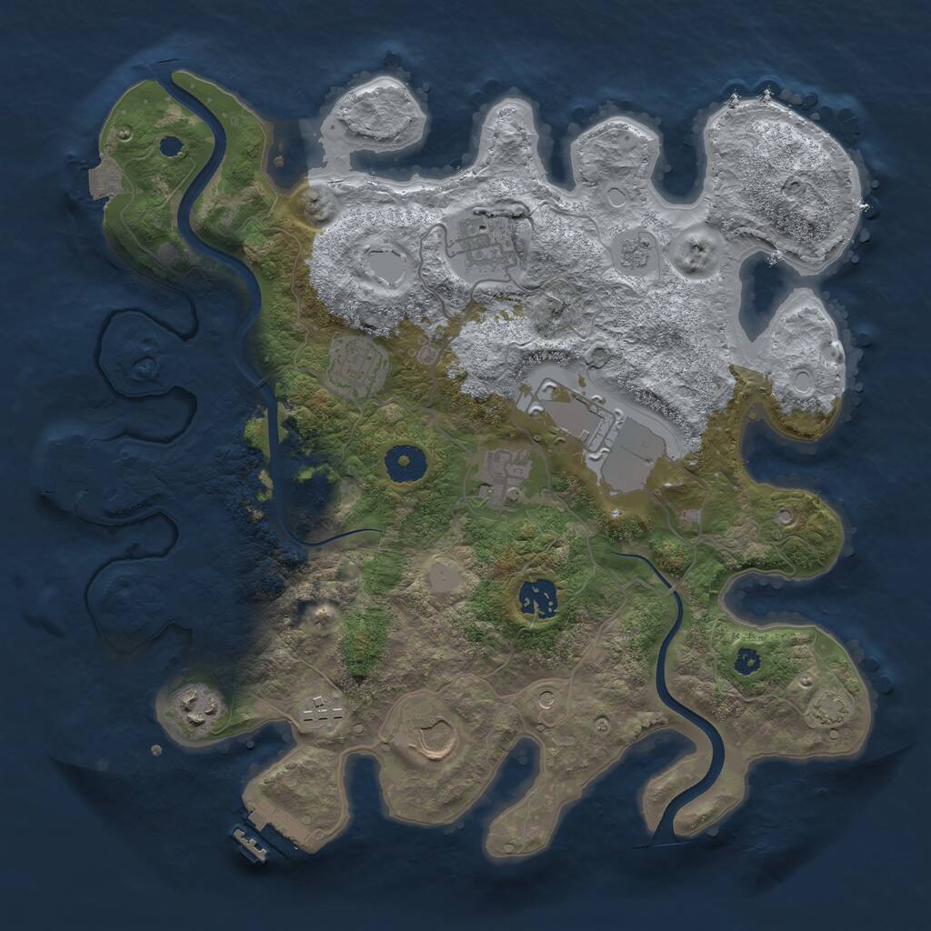 Rust Map: Procedural Map, Size: 3500, Seed: 795816224, 14 Monuments