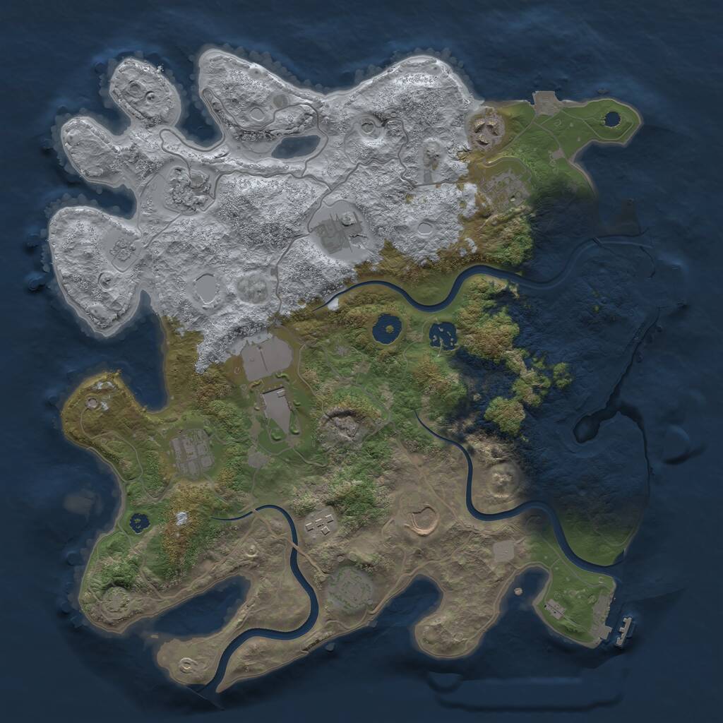 Rust Map: Procedural Map, Size: 3750, Seed: 6789132, 16 Monuments
