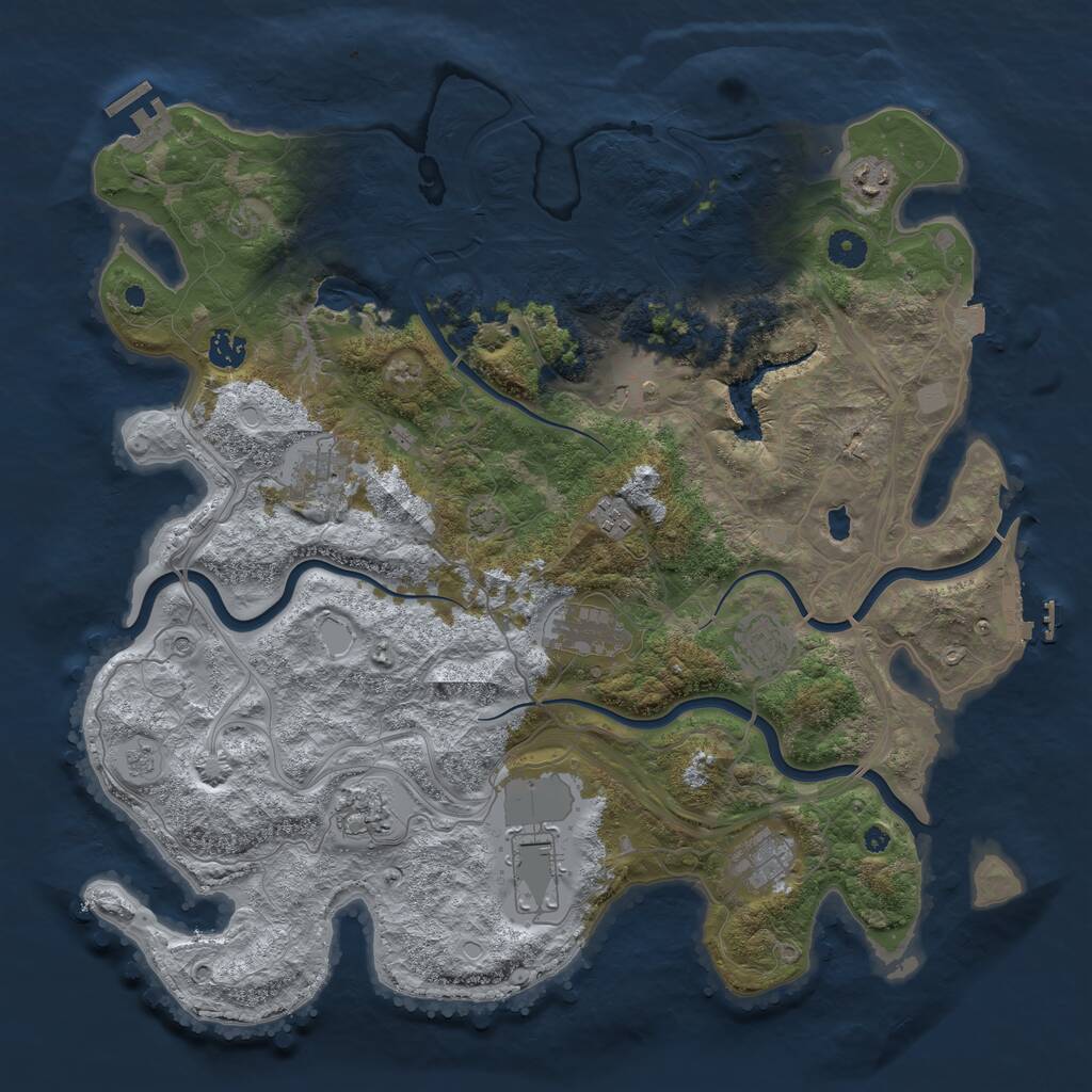 Rust Map: Procedural Map, Size: 4250, Seed: 172204069, 16 Monuments